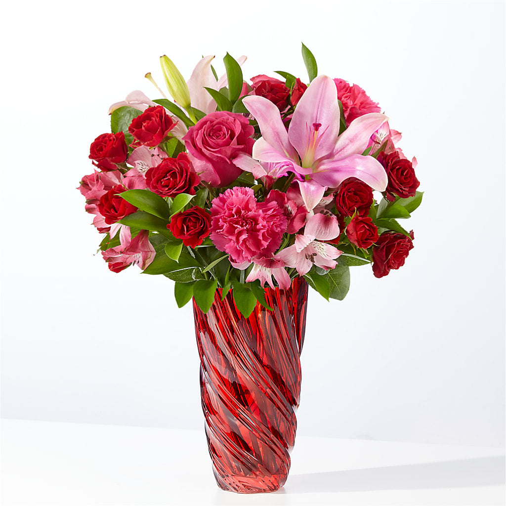In Love Bouquet with Luxe Swirl Vase – KENDRA'S FLORAL KREATIONS, Indianapolis IN