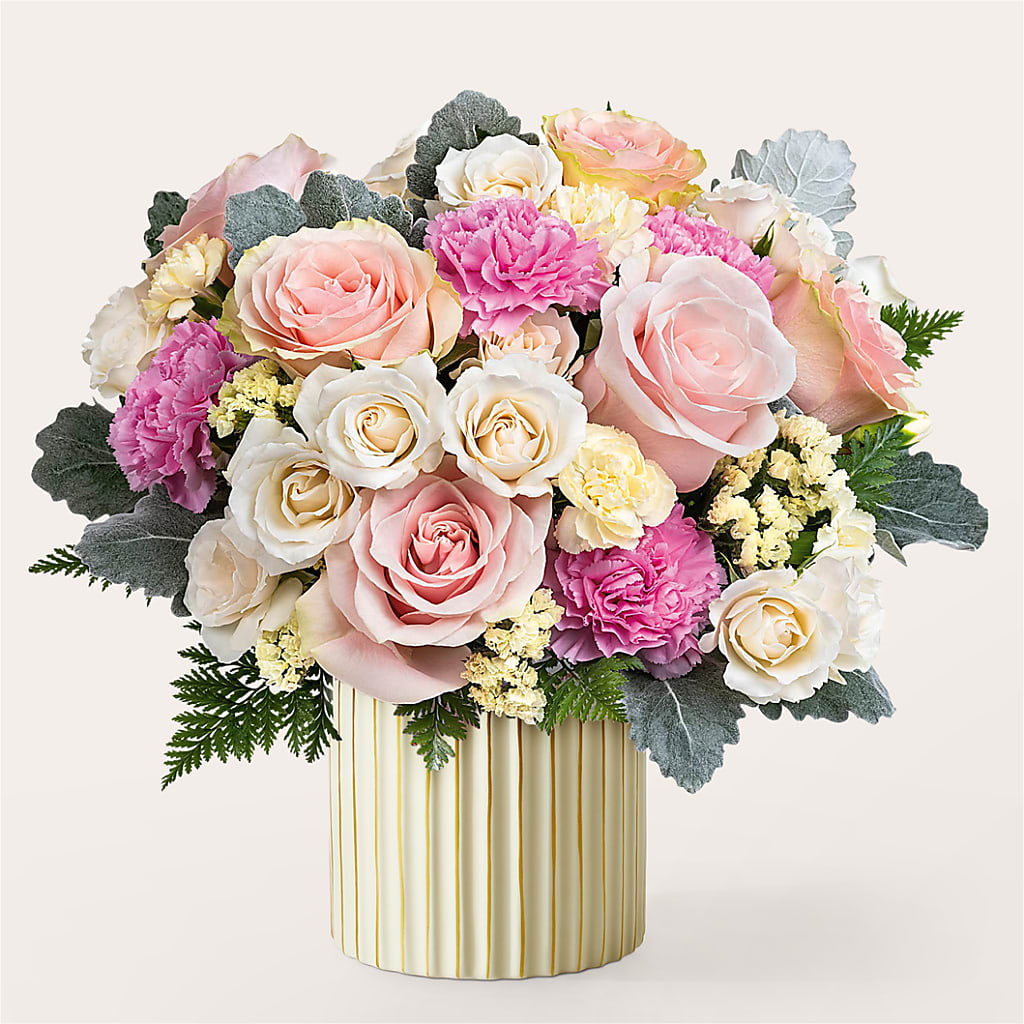 Blissful Moments Bouquet with Ivory Vase – KENDRA'S FLORAL KREATIONS, Indianapolis IN