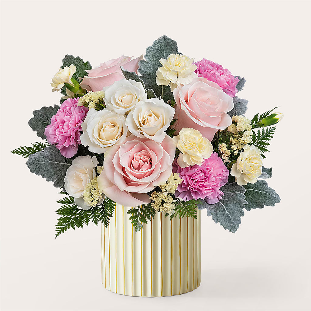 Blissful Moments Bouquet with Ivory Vase – KENDRA'S FLORAL KREATIONS, Indianapolis IN