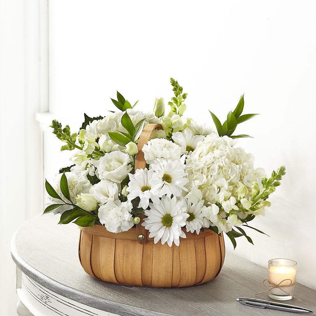 Pure Ivory Basket – KENDRA'S FLORAL KREATIONS, Indianapolis IN