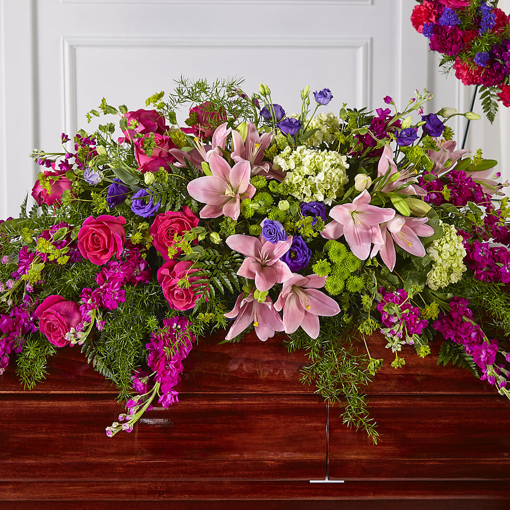Radiant Tribute Casket Spray – KENDRA'S FLORAL KREATIONS, Indianapolis IN