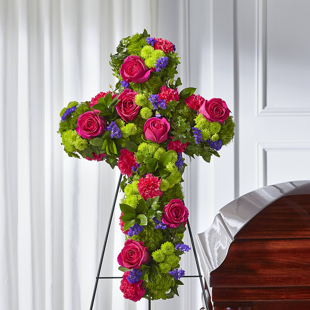 Tribute Rose Floral Cross – KENDRA'S FLORAL KREATIONS, Indianapolis IN