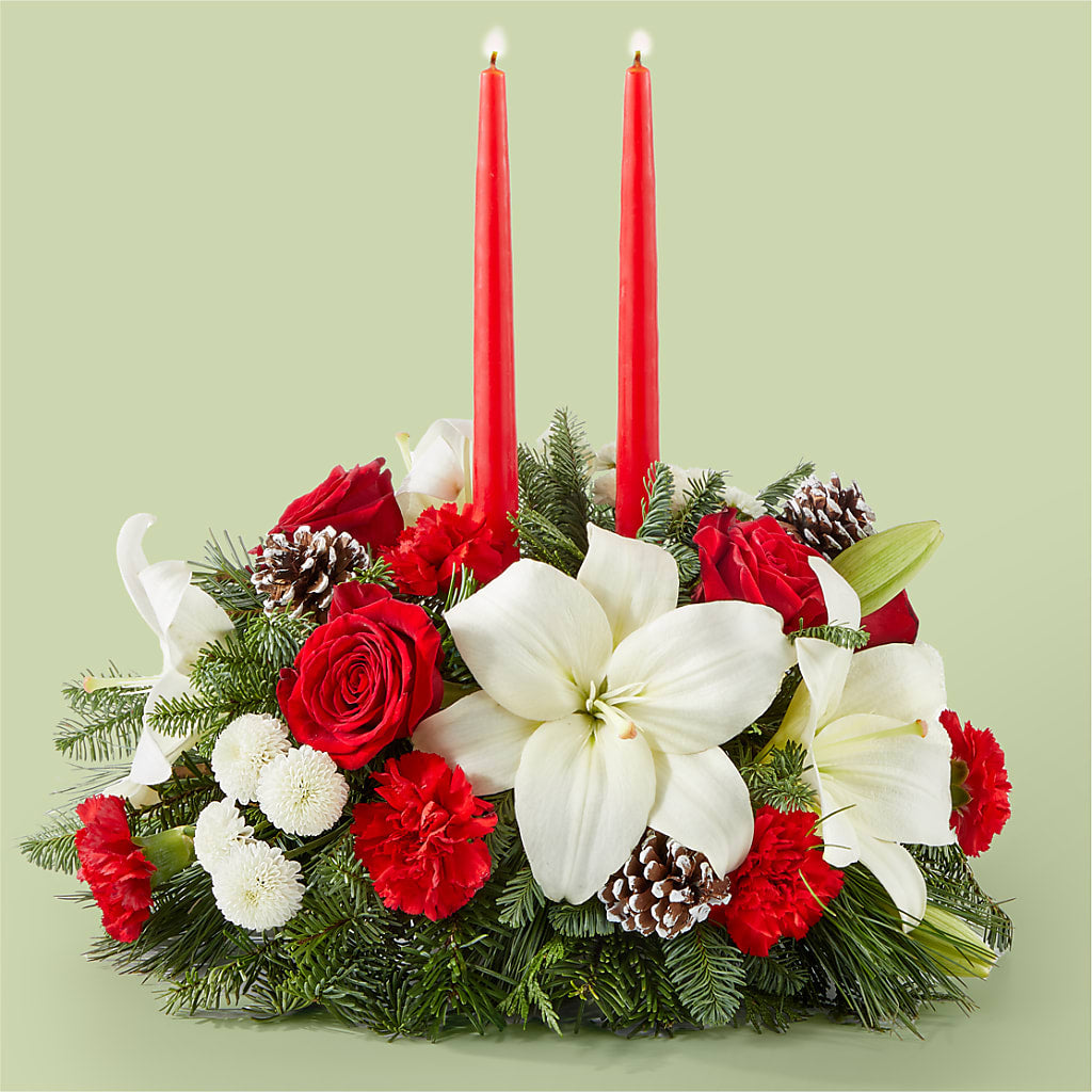 Seasonal Festivities Centerpiece – KENDRA'S FLORAL KREATIONS, Indianapolis IN