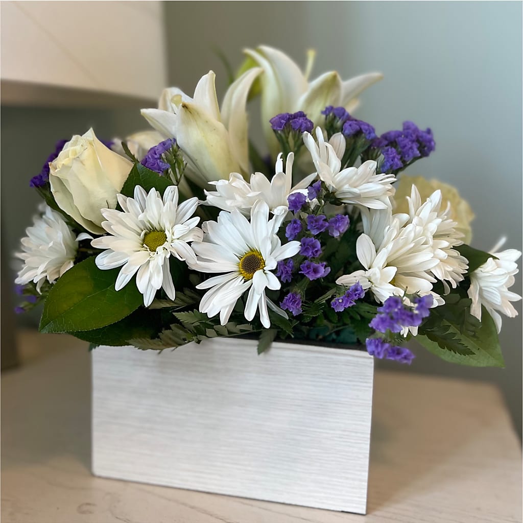 Beyond Blue Box Bouquet – KENDRA'S FLORAL KREATIONS, Indianapolis IN