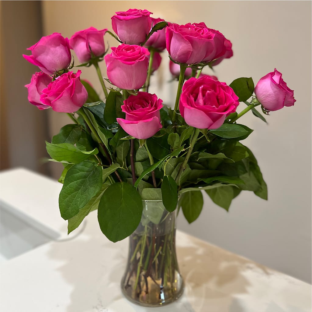 Long Stem Pink Rose Bouquet – KENDRA'S FLORAL KREATIONS, Indianapolis IN