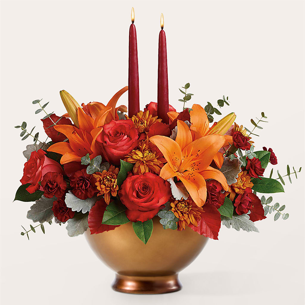 Fruits of Fall Centerpiece – KENDRA'S FLORAL KREATIONS, Indianapolis IN