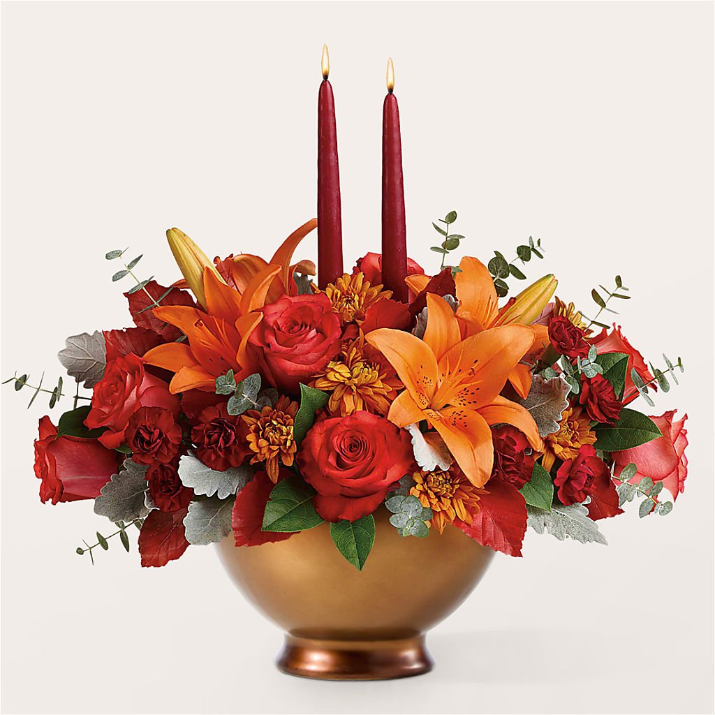 Fruits of Fall Centerpiece – KENDRA'S FLORAL KREATIONS, Indianapolis IN