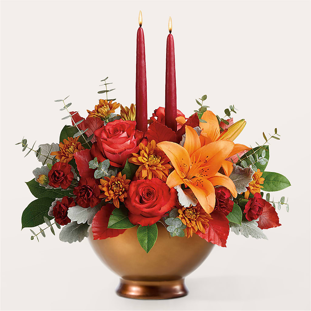 Fruits of Fall Centerpiece – KENDRA'S FLORAL KREATIONS, Indianapolis IN