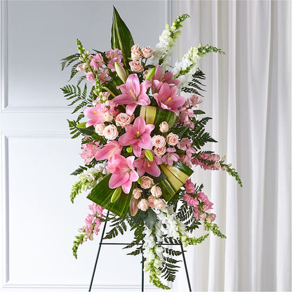 Elegant Embrace Standing Spray – KENDRA'S FLORAL KREATIONS, Indianapolis IN
