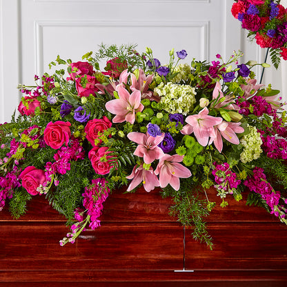 Radiant Tribute Casket Spray – KENDRA'S FLORAL KREATIONS, Indianapolis IN