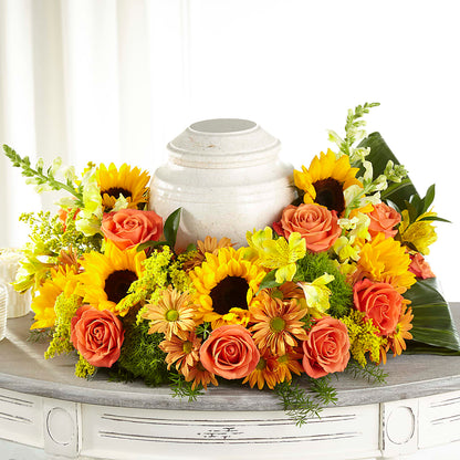 Faithful Sunflower Cremation Adornment – KENDRA'S FLORAL KREATIONS, Indianapolis IN