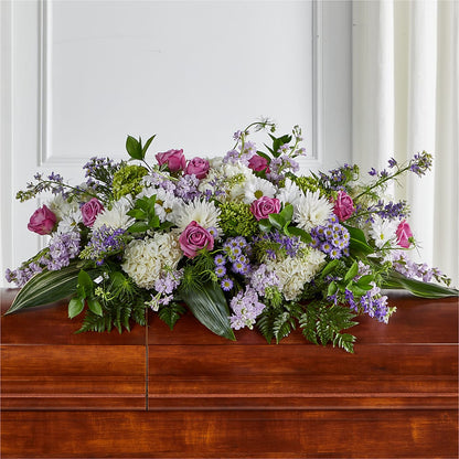 Meadows of Serenity Casket Spray – KENDRA'S FLORAL KREATIONS, Indianapolis IN