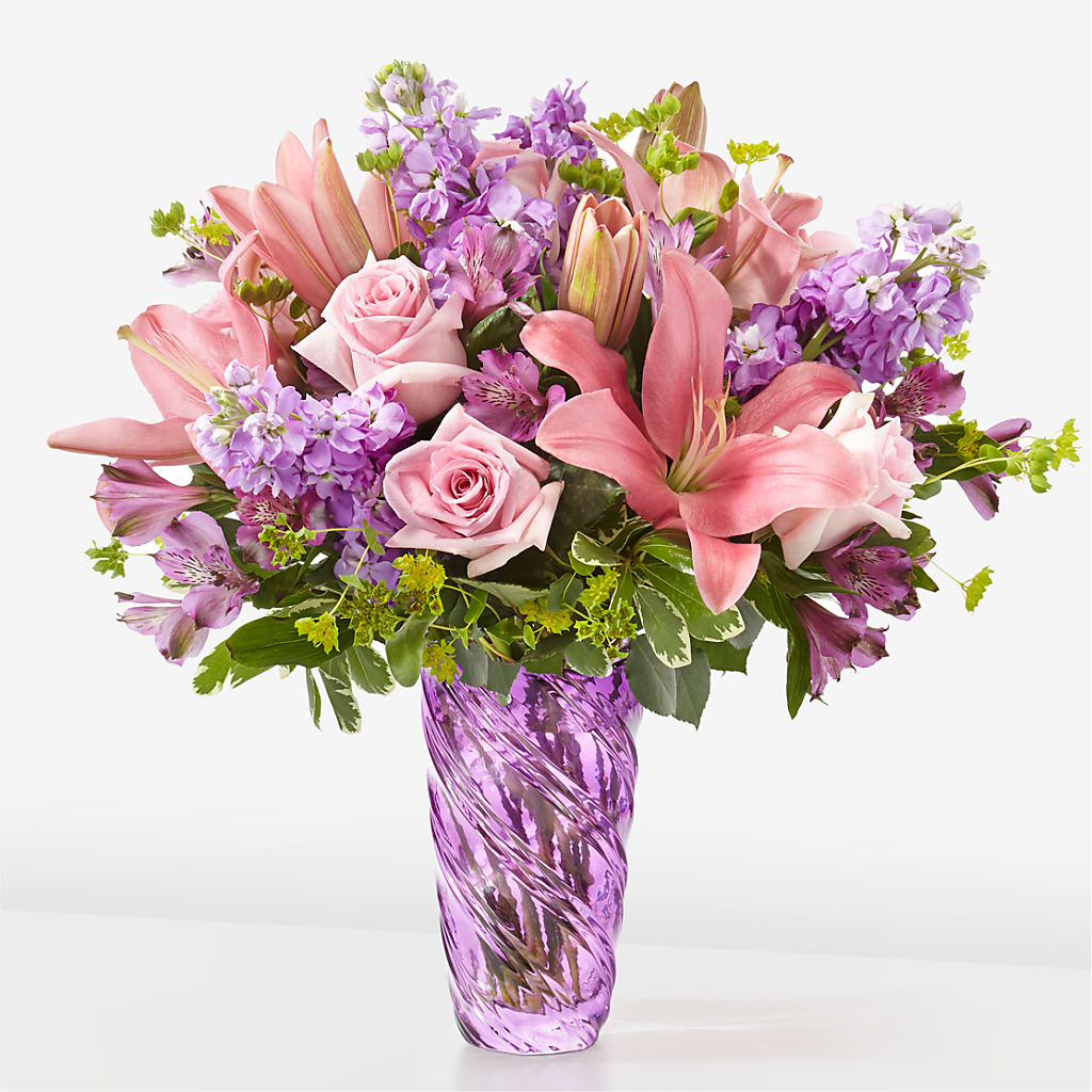 Precious Petals Bouquet with Luxe Swirl Vase – KENDRA'S FLORAL KREATIONS, Indianapolis IN