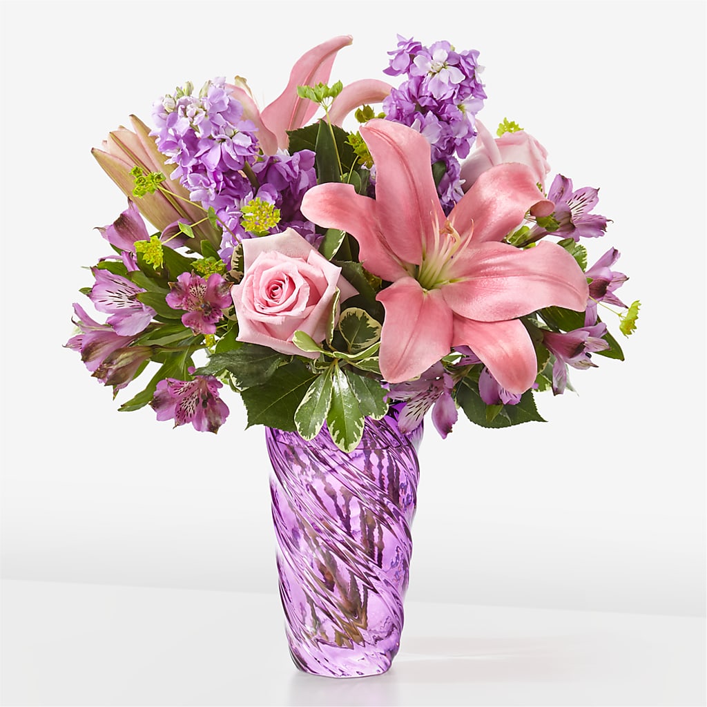Precious Petals Bouquet with Luxe Swirl Vase – KENDRA'S FLORAL KREATIONS, Indianapolis IN