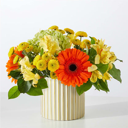 Autumn Sunshine Bouquet with Ivory Vase – KENDRA'S FLORAL KREATIONS, Indianapolis IN