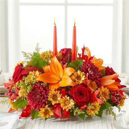Autumn's Embrace Centerpiece – KENDRA'S FLORAL KREATIONS, Indianapolis IN
